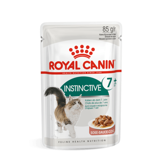 Royal Canin Instinctive 7 plus – Hrană Umedă Premium pentru Pisici Senior, în Sos, 85 g